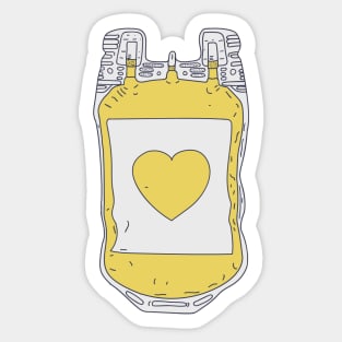 Plasma Donor - Yellow Heart - Plasma Chemist Sticker